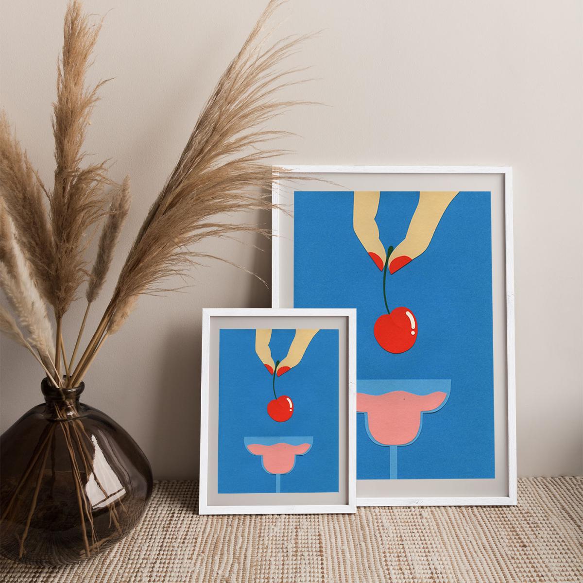 Cherry Nails II Art Print White Frame – image 8