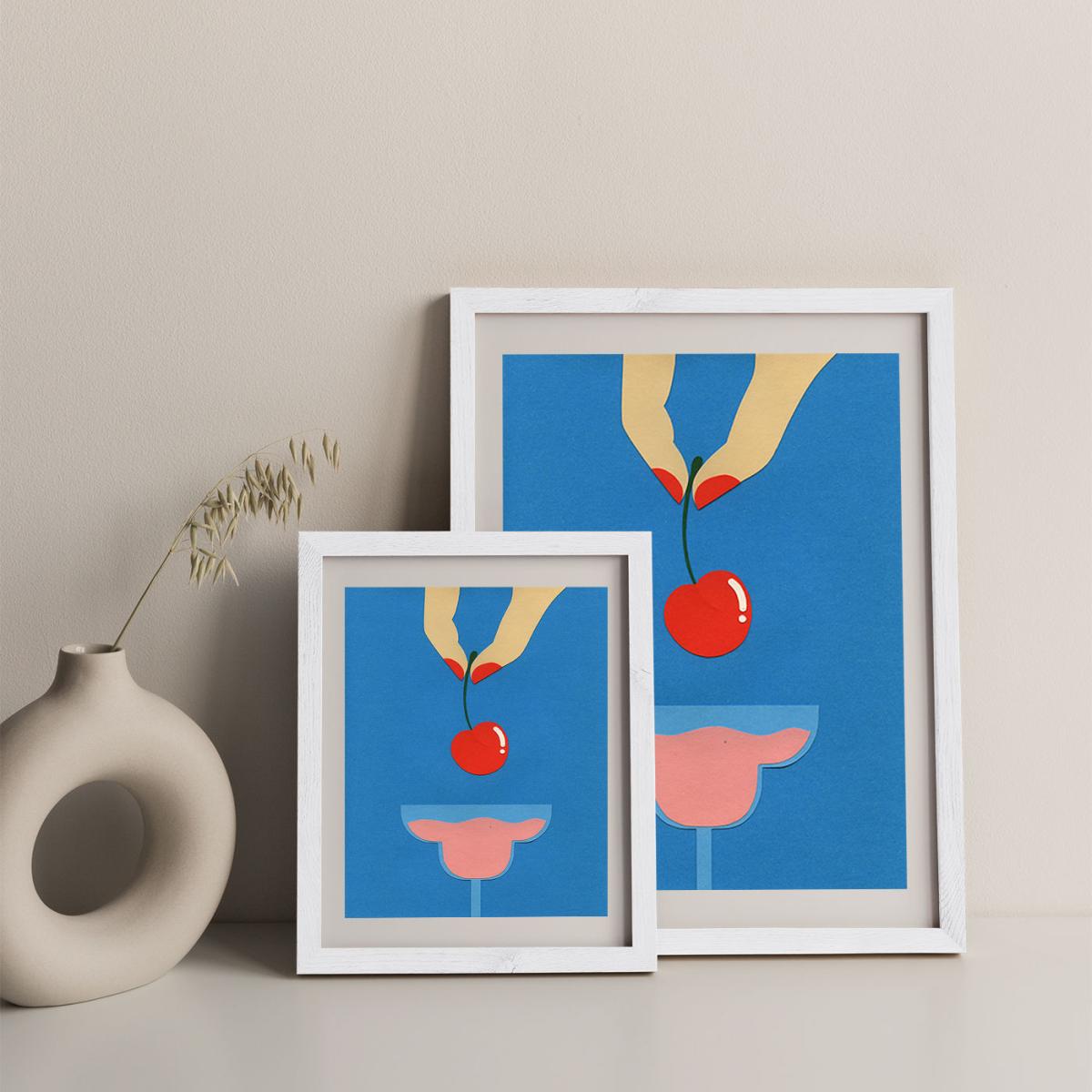 Cherry Nails II Art Print White Frame – image 9