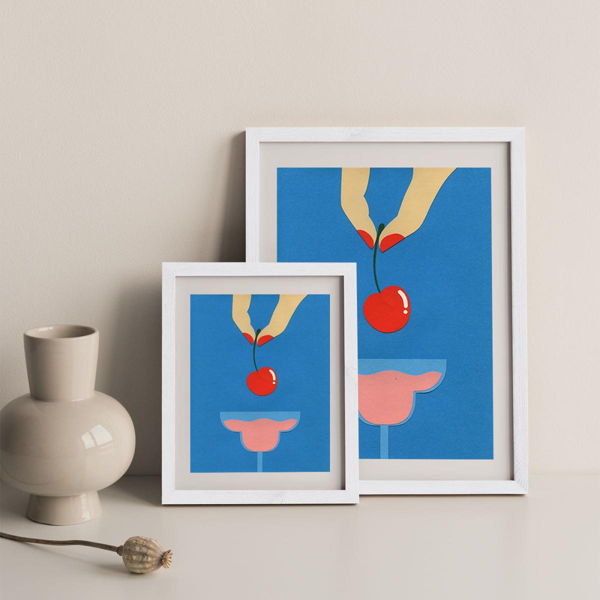 Cherry Nails II Art Print White Frame – image 10