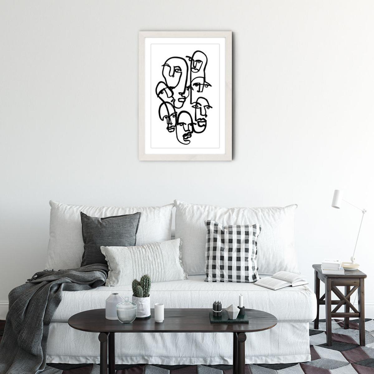 Face Merge II Art Print White Frame – image 2