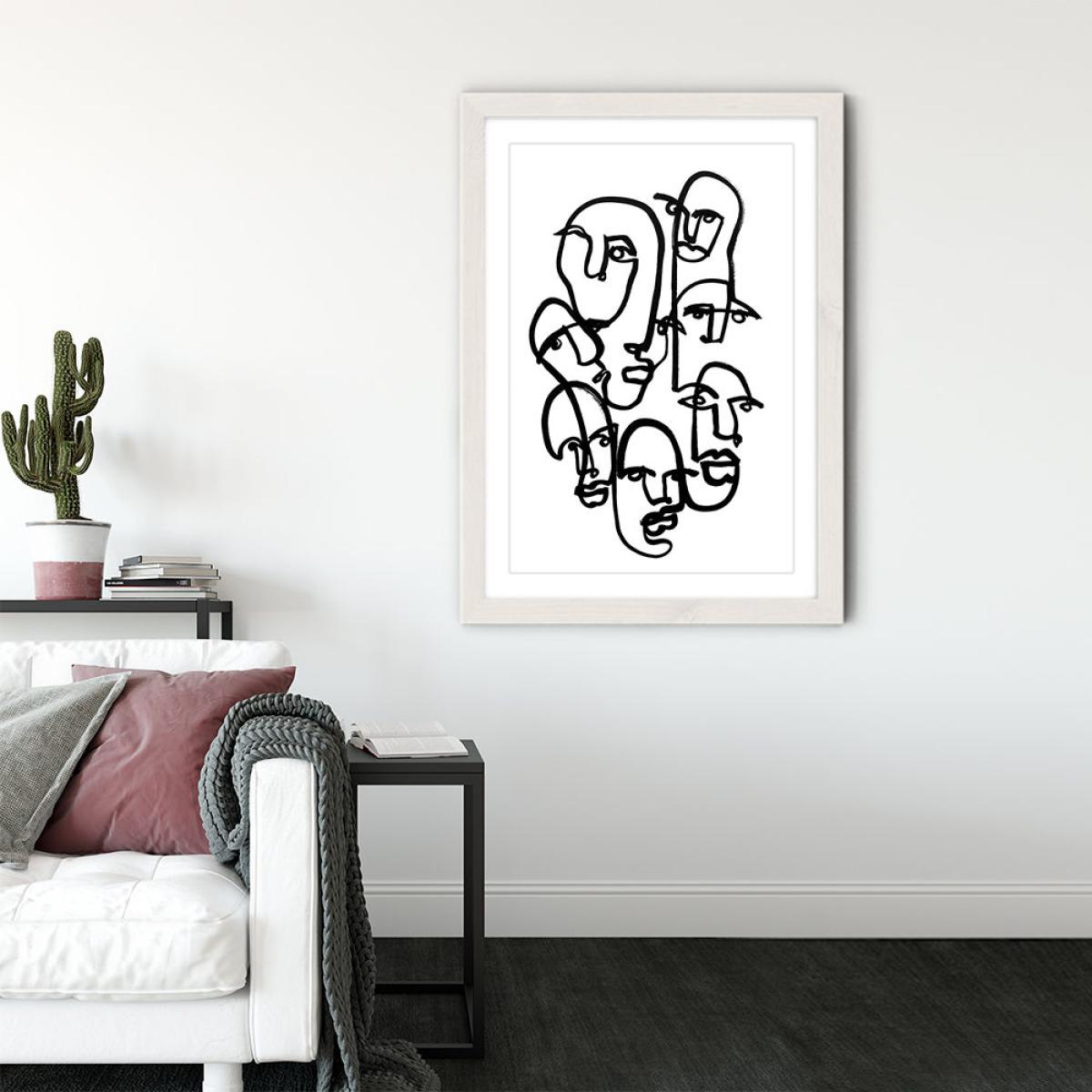 Face Merge II Art Print White Frame – image 3