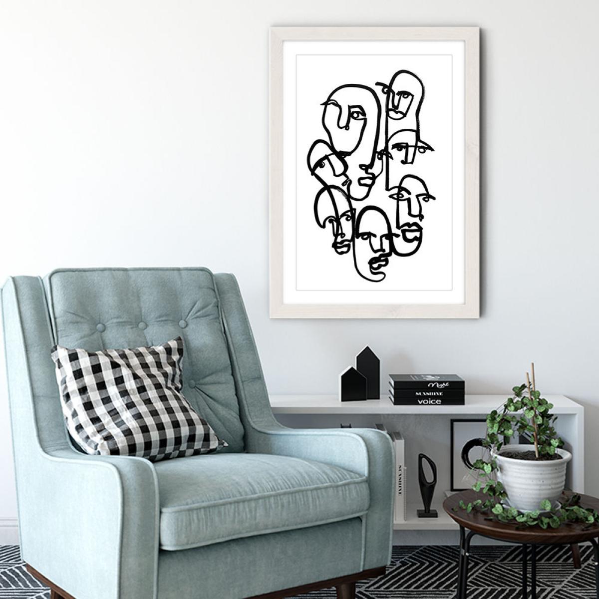 Face Merge II Art Print White Frame – image 4