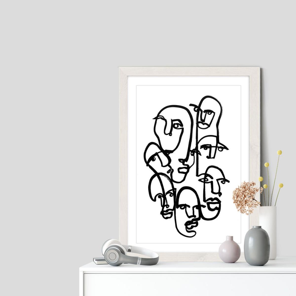 Face Merge II Art Print White Frame – image 6