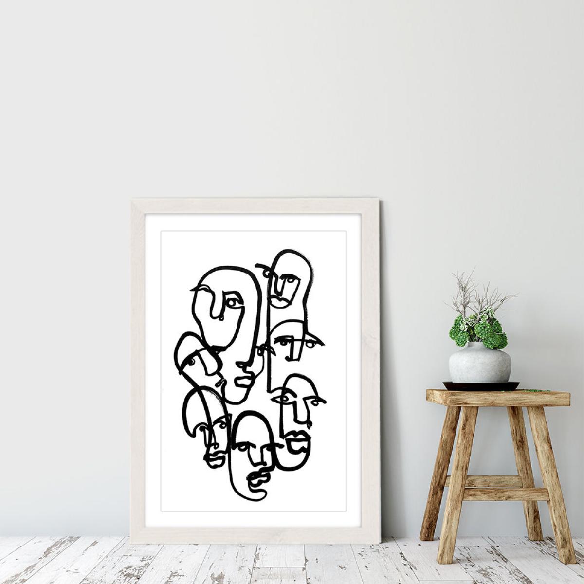 Face Merge II Art Print White Frame – image 7