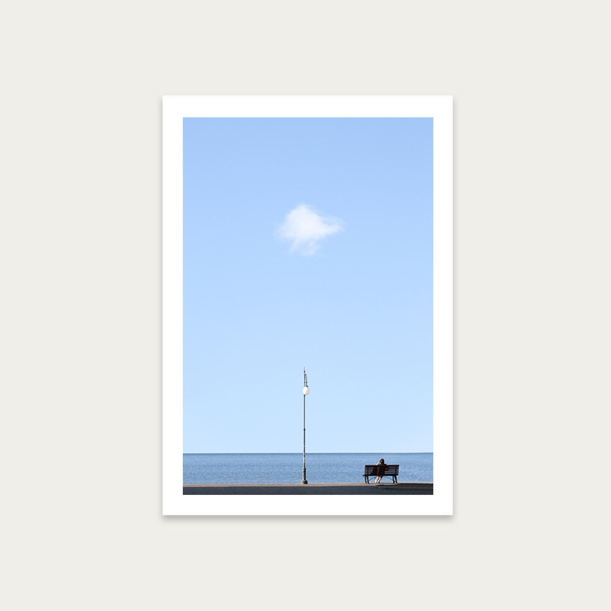 Lonely Bench Cloud Art Print Unframed
