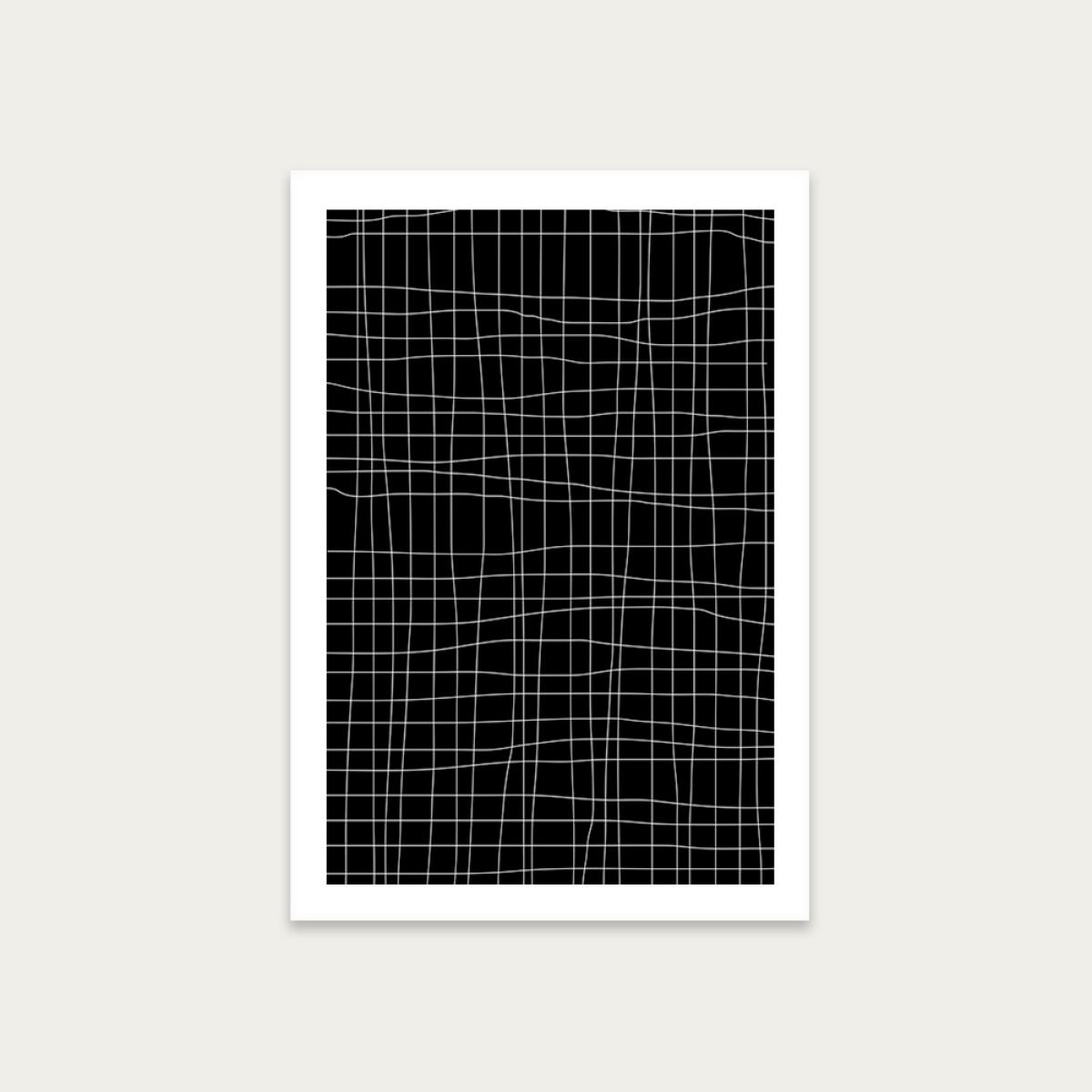Grid Black Art Print Unframed