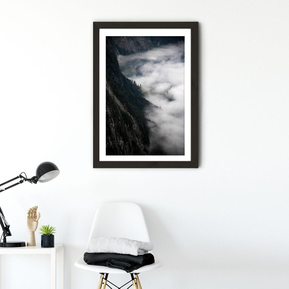Fantastic Foggy Morning in The Mountains Art Print Black Frame – image 2