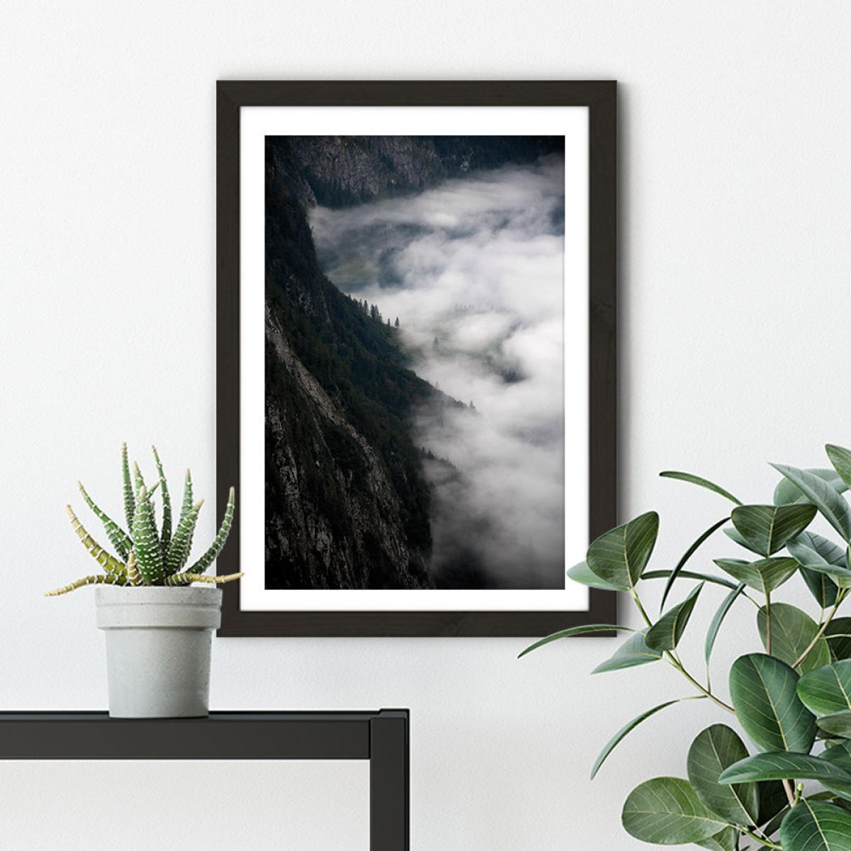 Fantastic Foggy Morning in The Mountains Art Print Black Frame – image 5