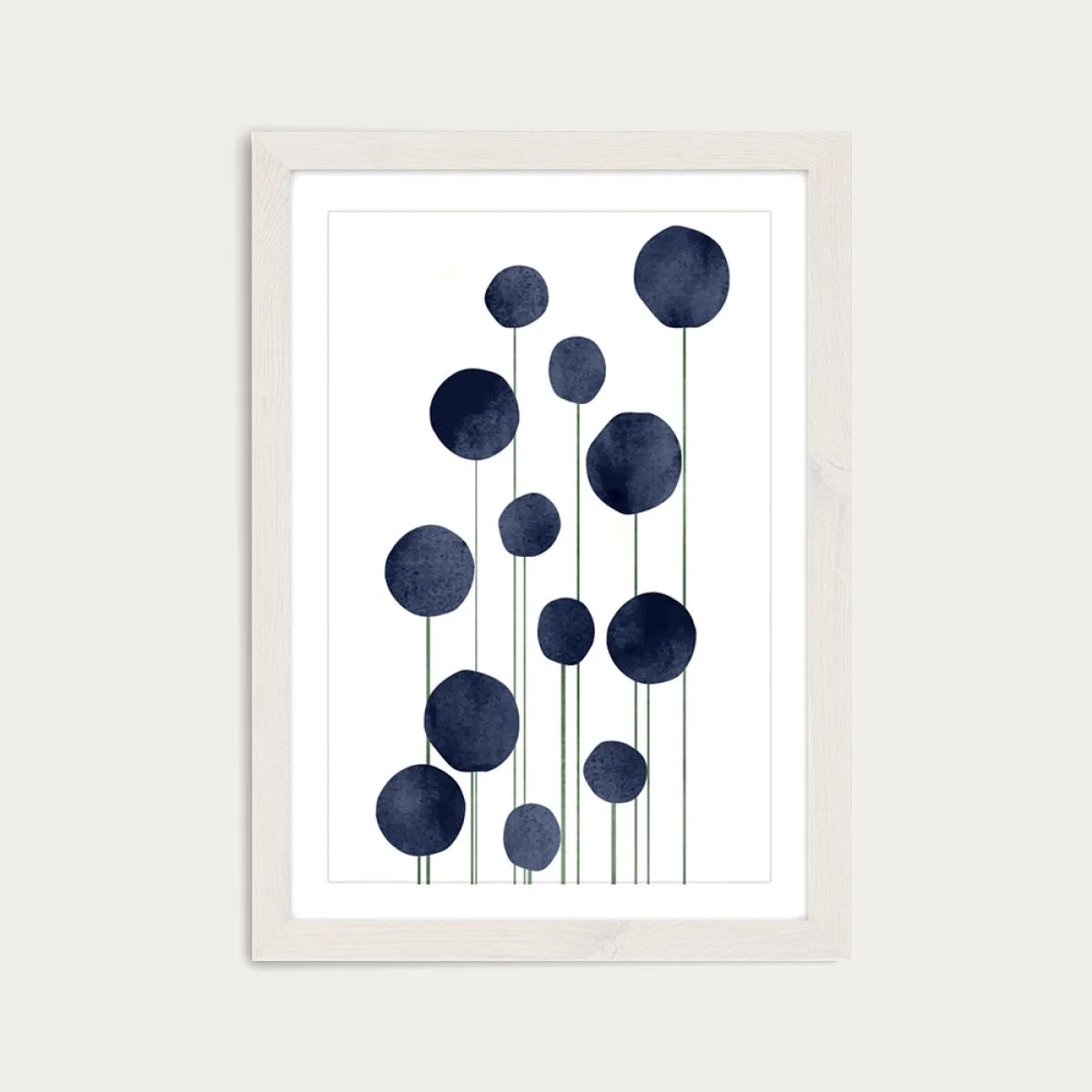 Water Flowers Art Print White Frame – image 1