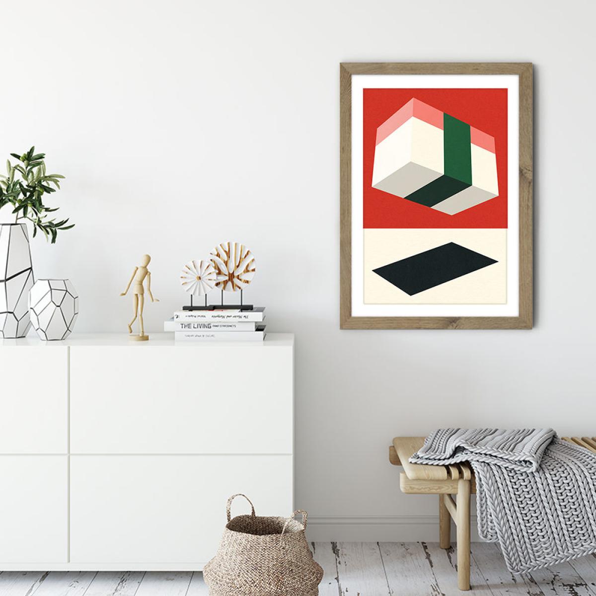 Flying Nigiri Art Print Oak Frame – image 3