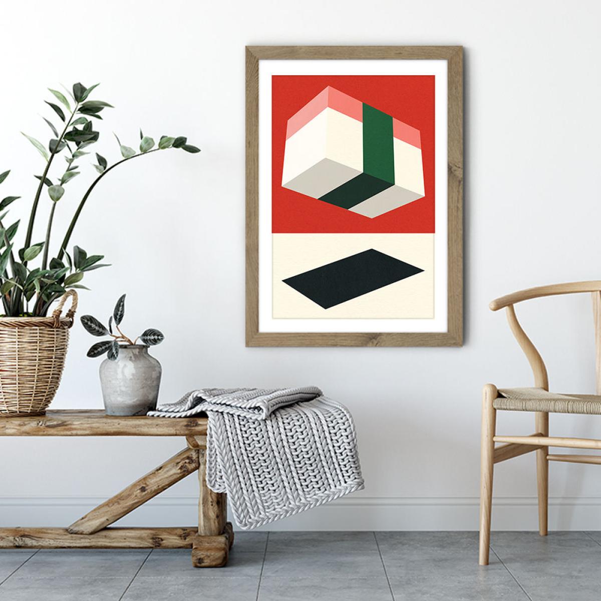 Flying Nigiri Art Print Oak Frame – image 4