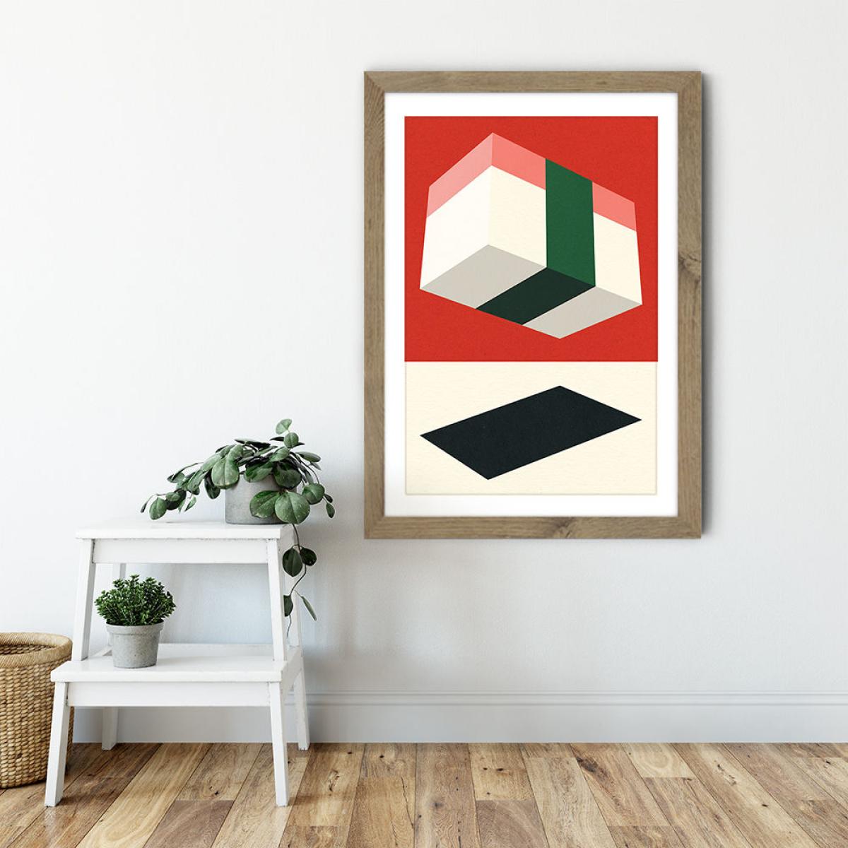 Flying Nigiri Art Print Oak Frame – image 6