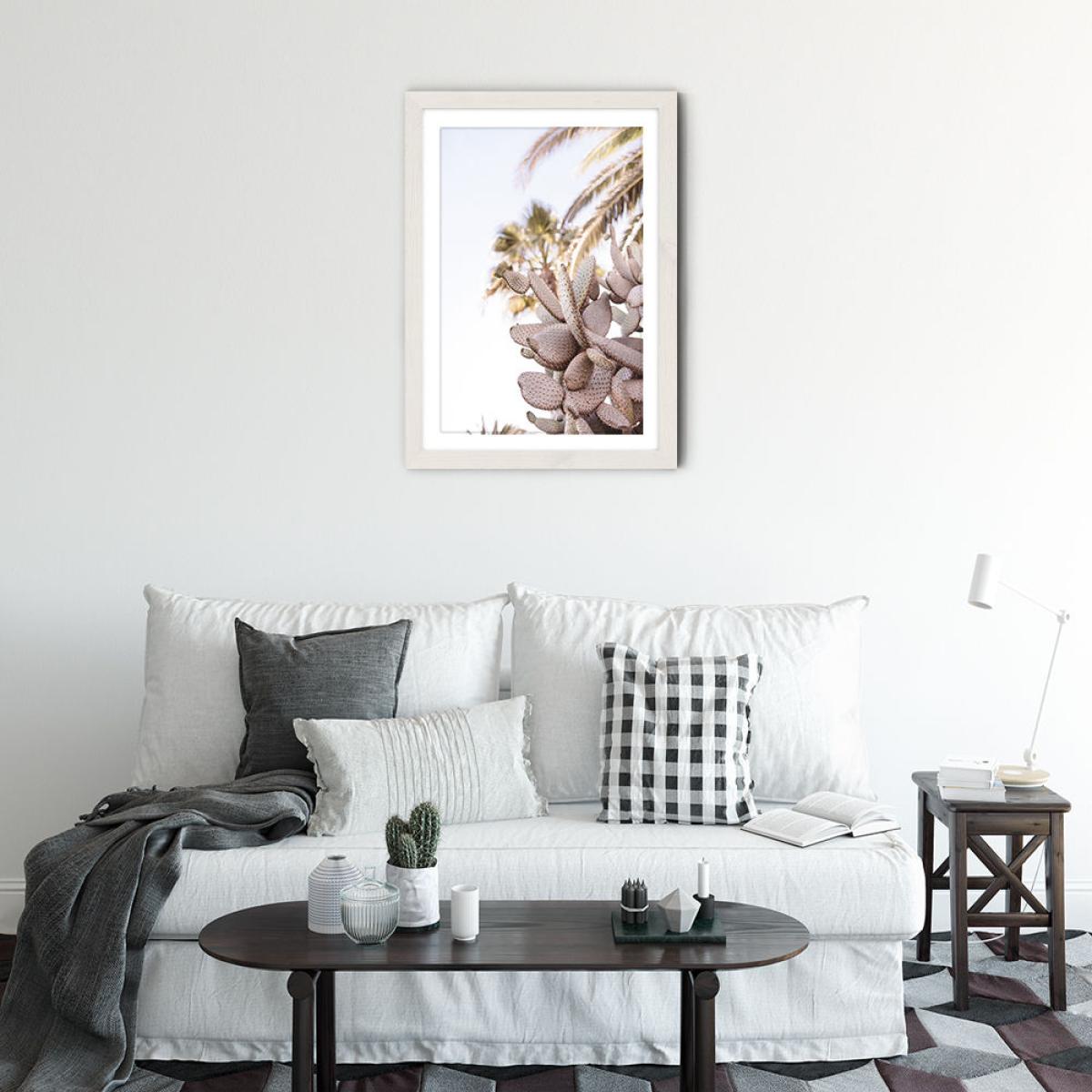 Cacti II Art Print Oak Frame – image 2
