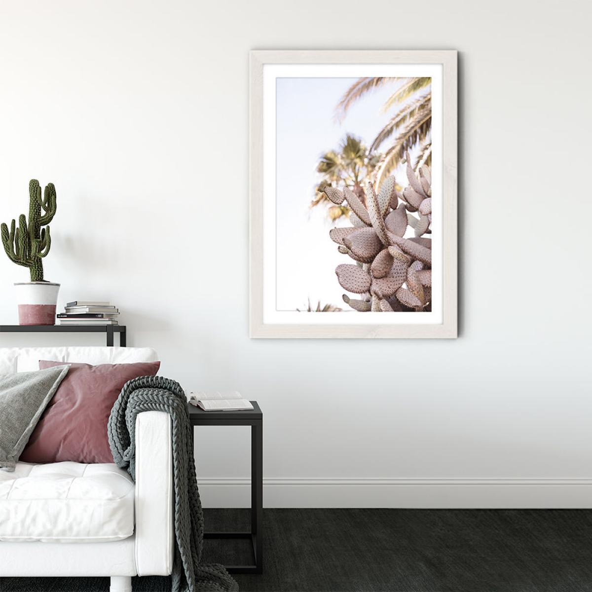Cacti II Art Print Oak Frame – image 3