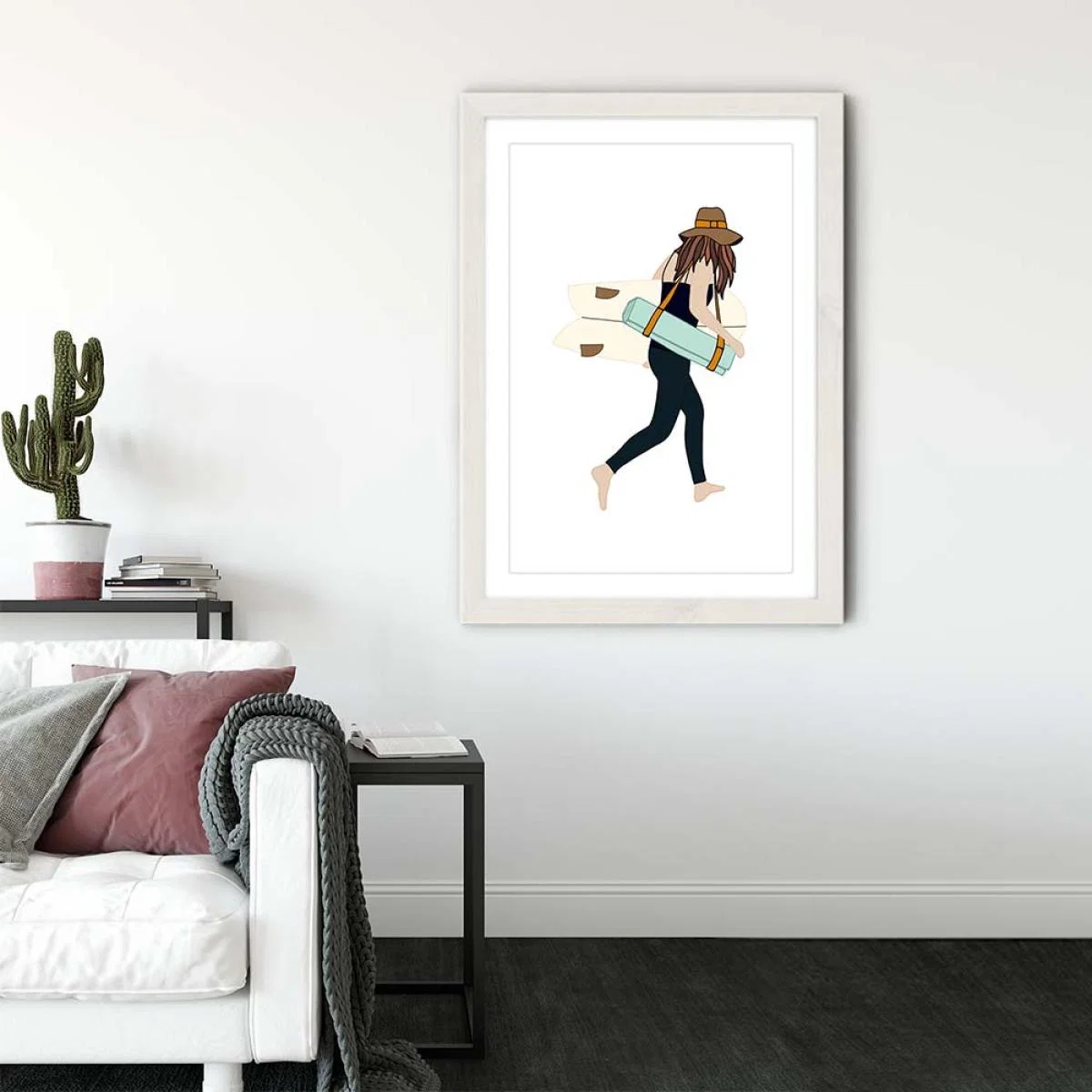 Yoga Art Print White Frame – image 3