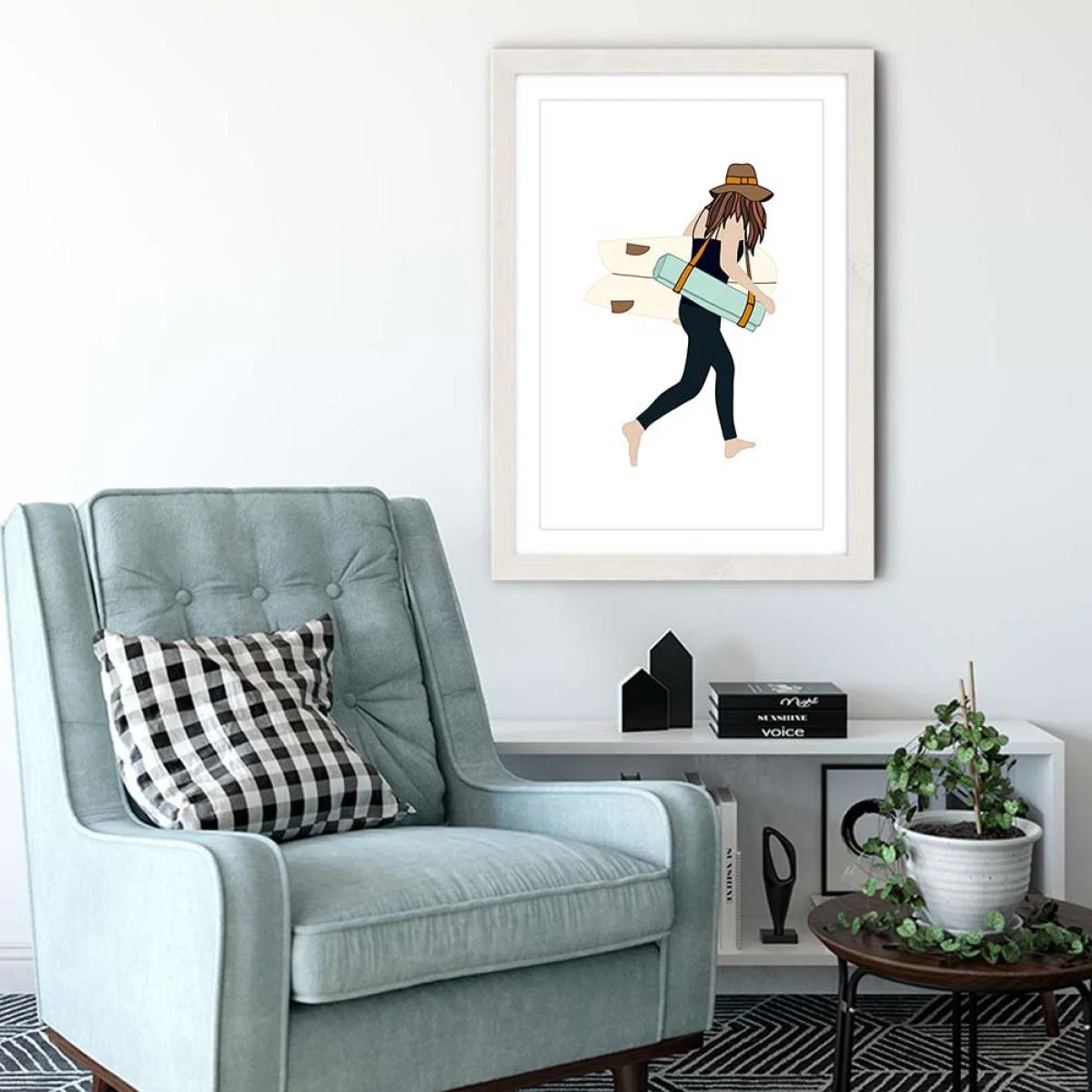 Yoga Art Print White Frame – image 5