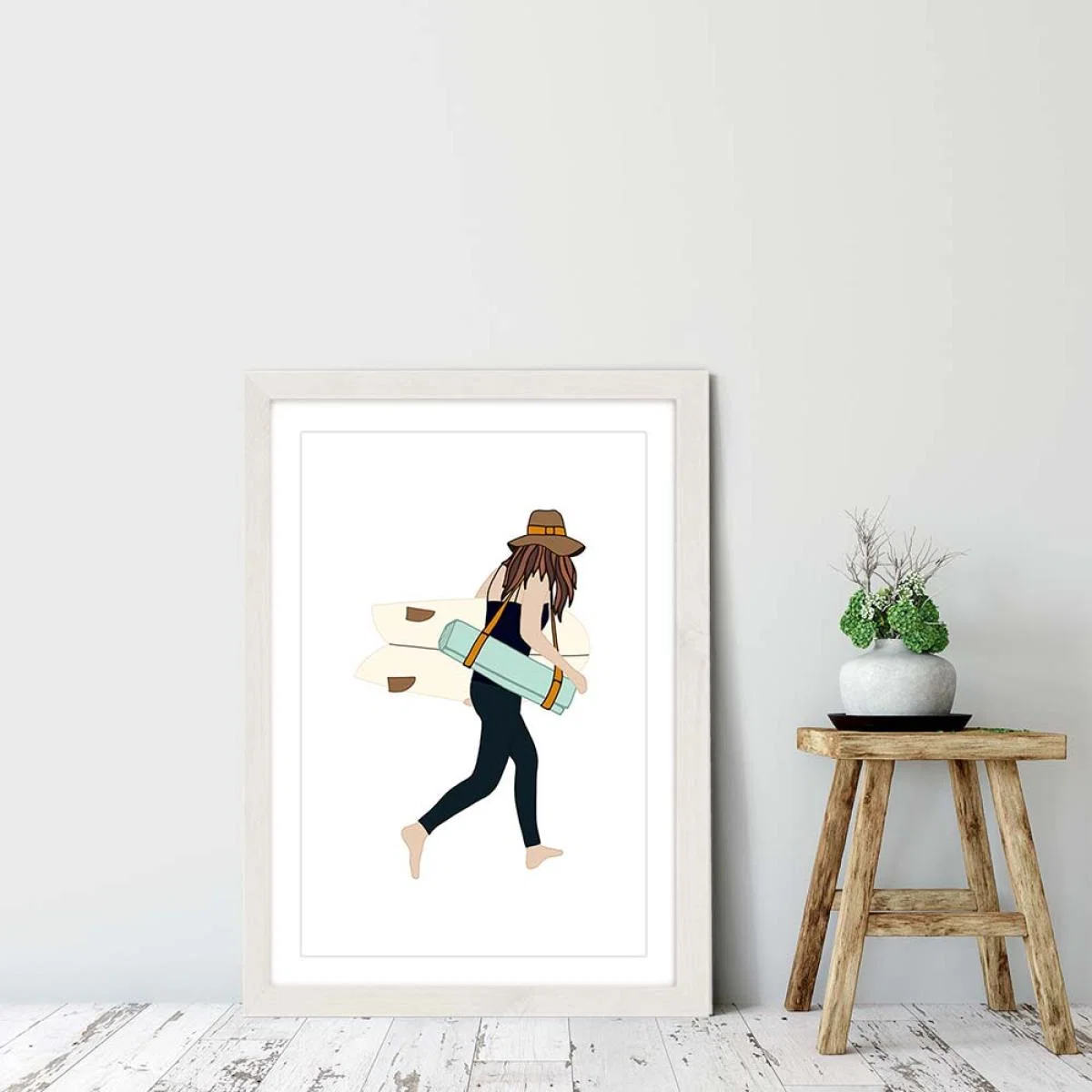 Yoga Art Print White Frame – image 6
