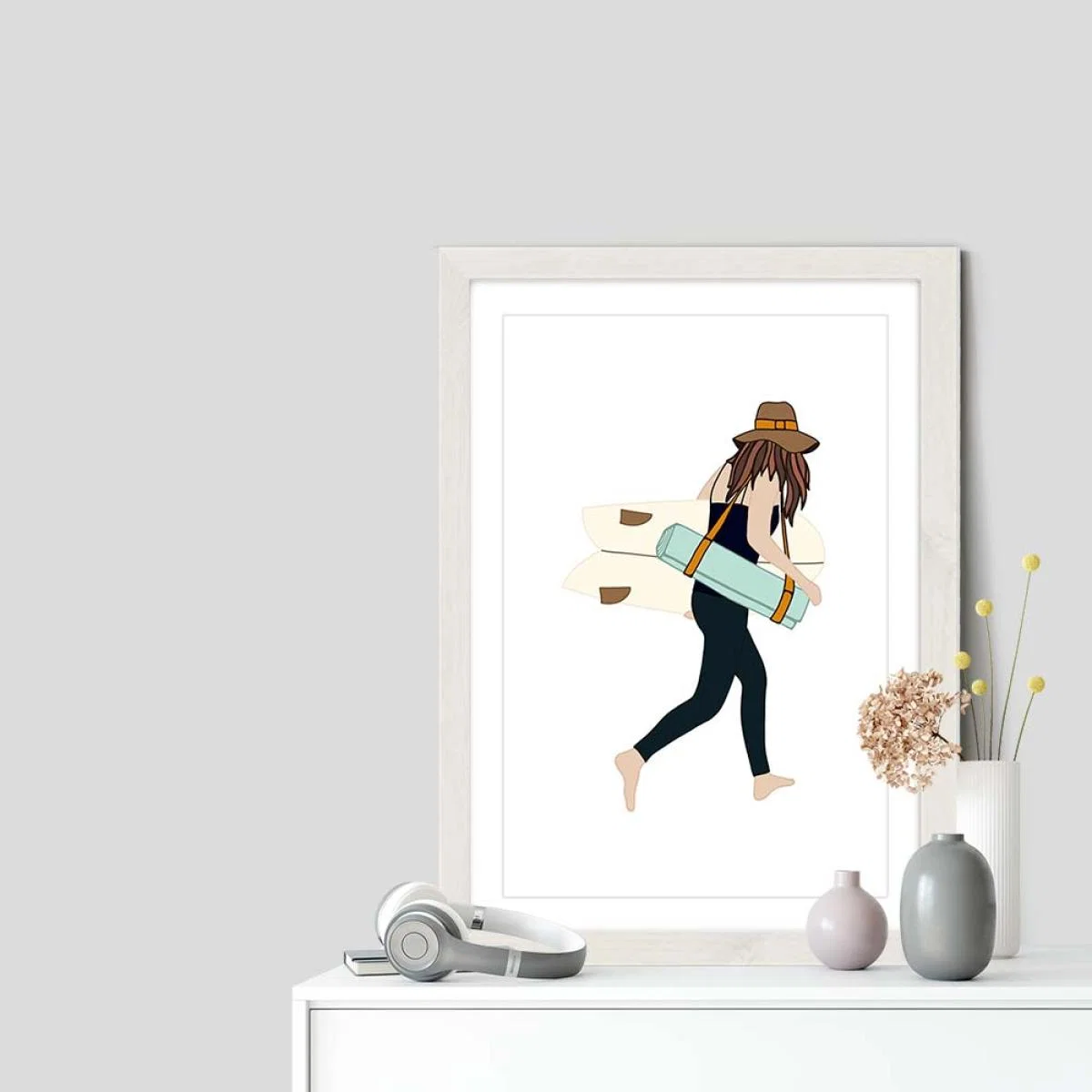 Yoga Art Print White Frame – image 7