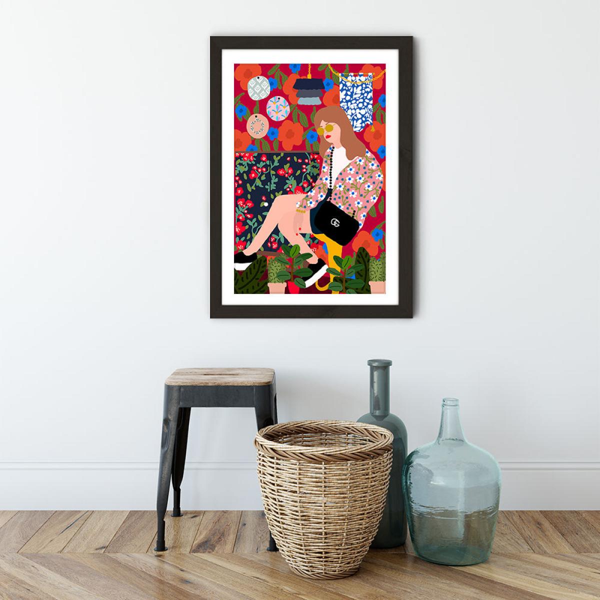 Waiting in My Living Room Art Print Black Frame – image 4