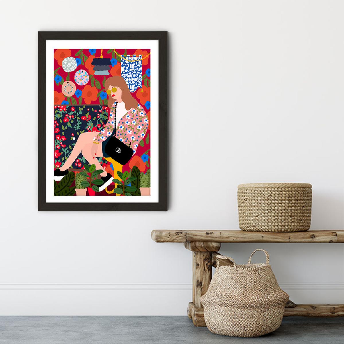 Waiting in My Living Room Art Print Black Frame – image 5