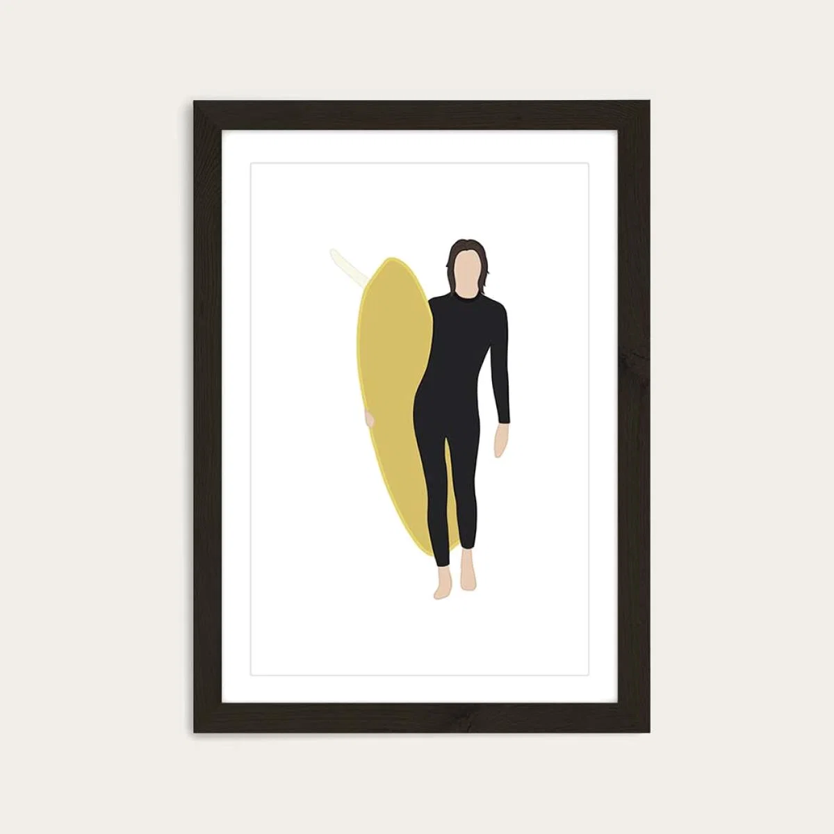 Mellow Yellow Art Print Black Frame – image 1