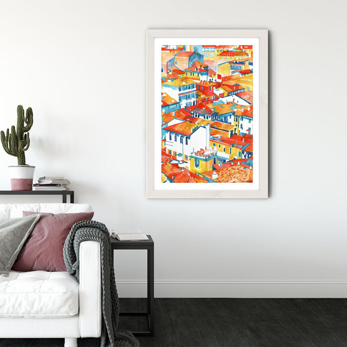 Verona Ulice Art Print White Frame – image 3