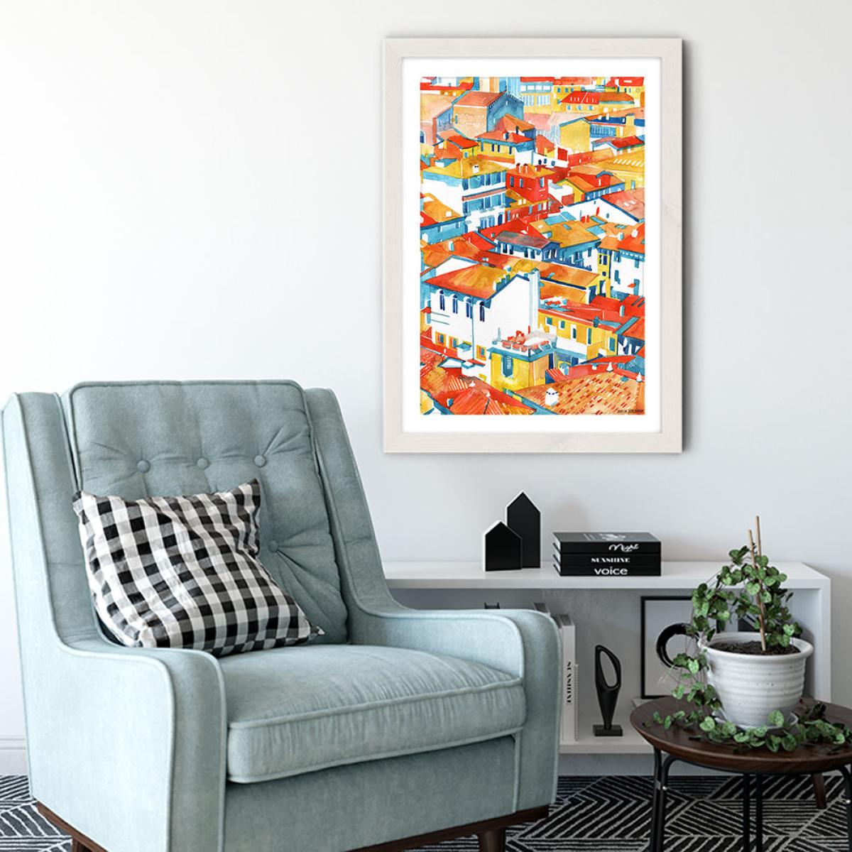 Verona Ulice Art Print White Frame – image 4