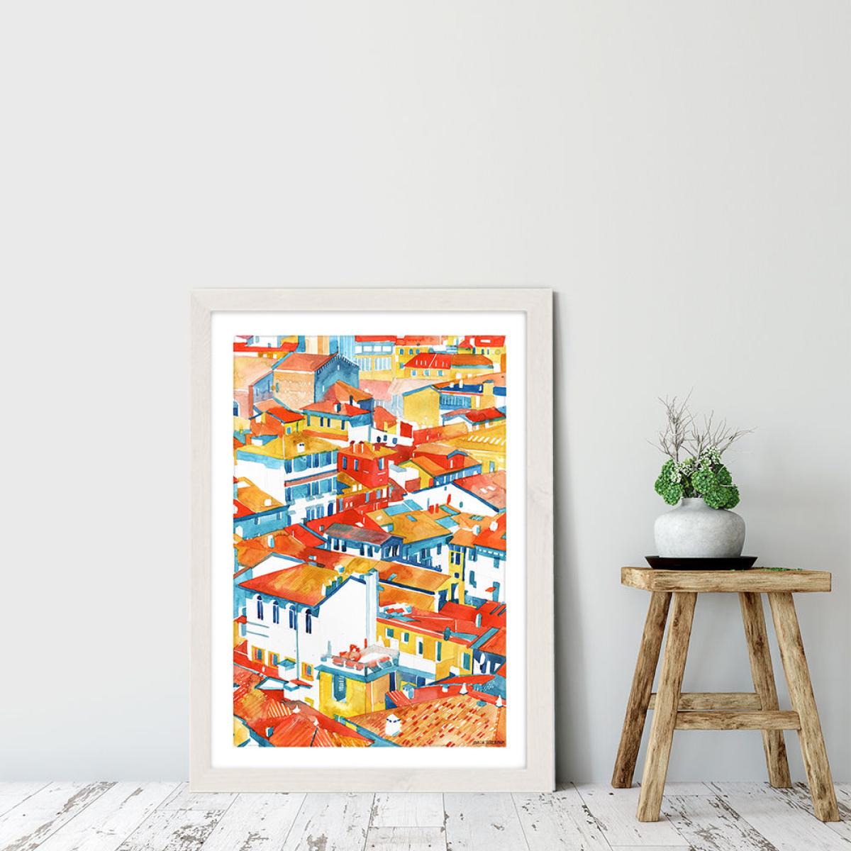 Verona Ulice Art Print White Frame – image 5