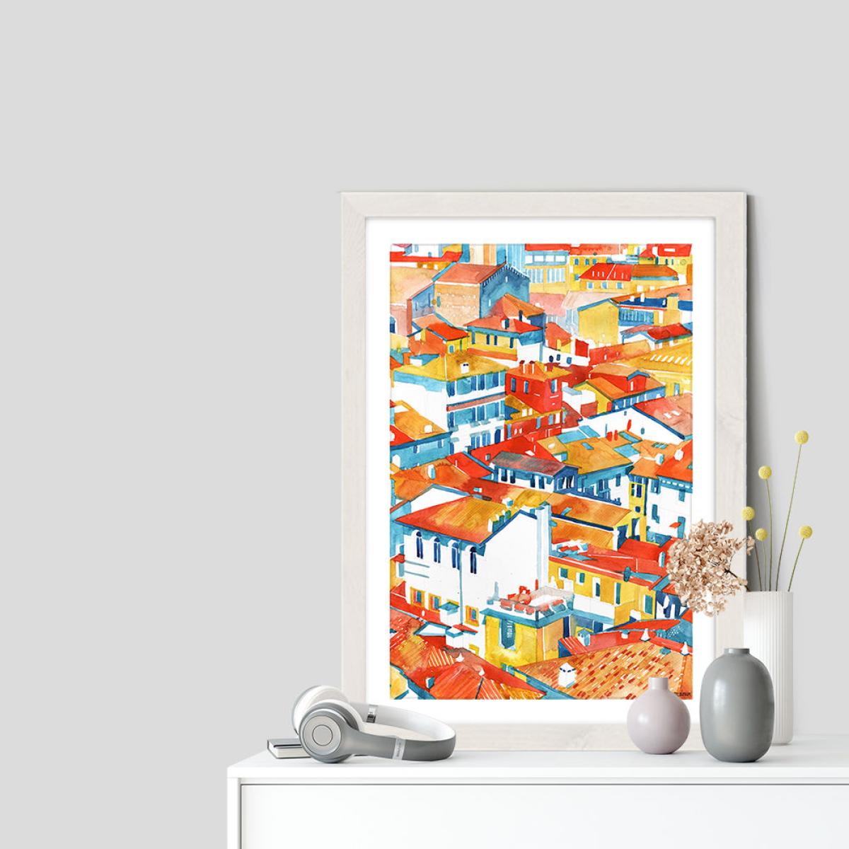 Verona Ulice Art Print White Frame – image 7