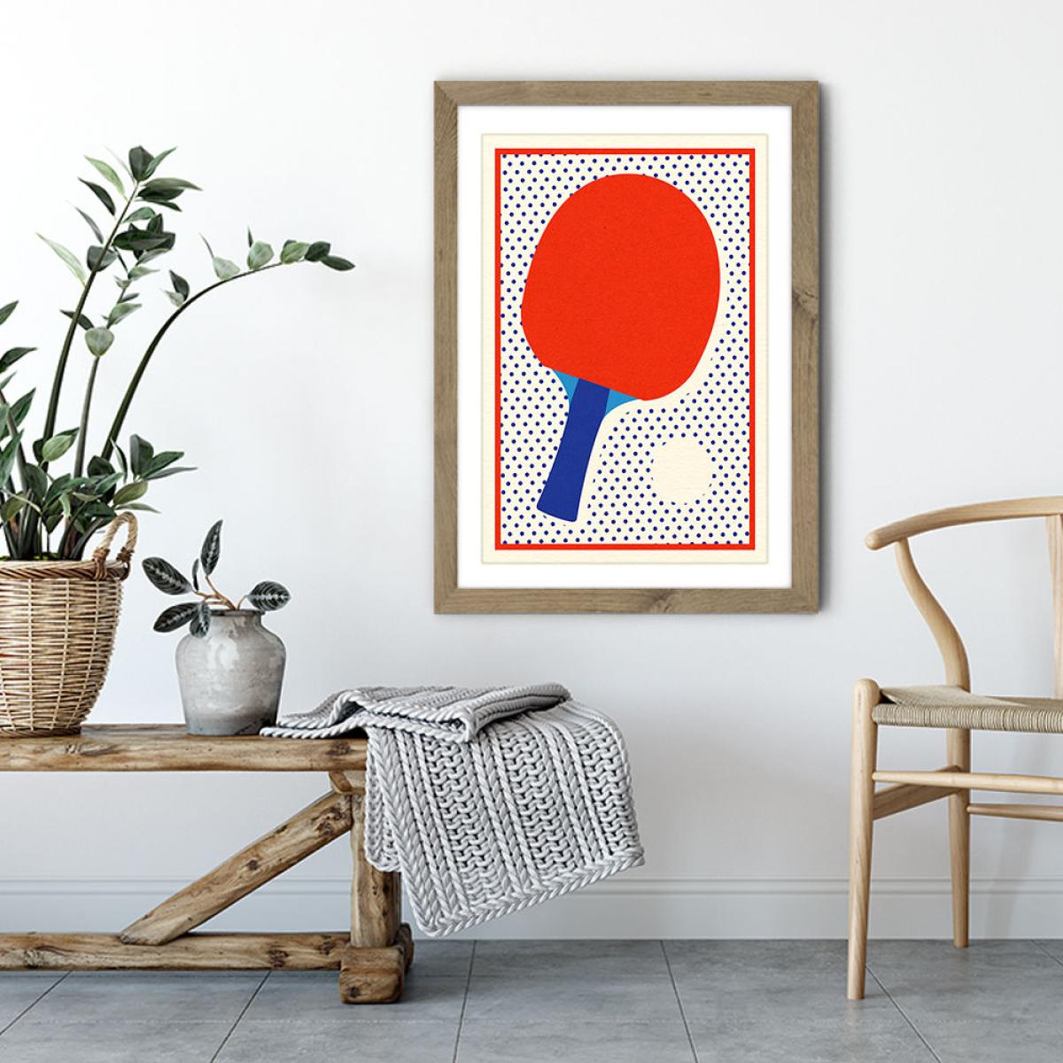 Ping Pong Dots Art Print Oak Frame – image 4