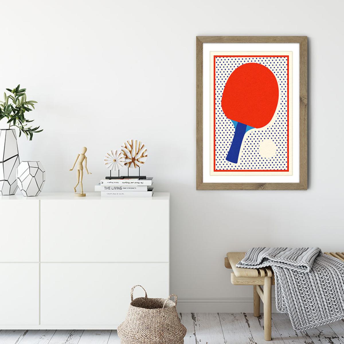 Ping Pong Dots Art Print Oak Frame – image 5