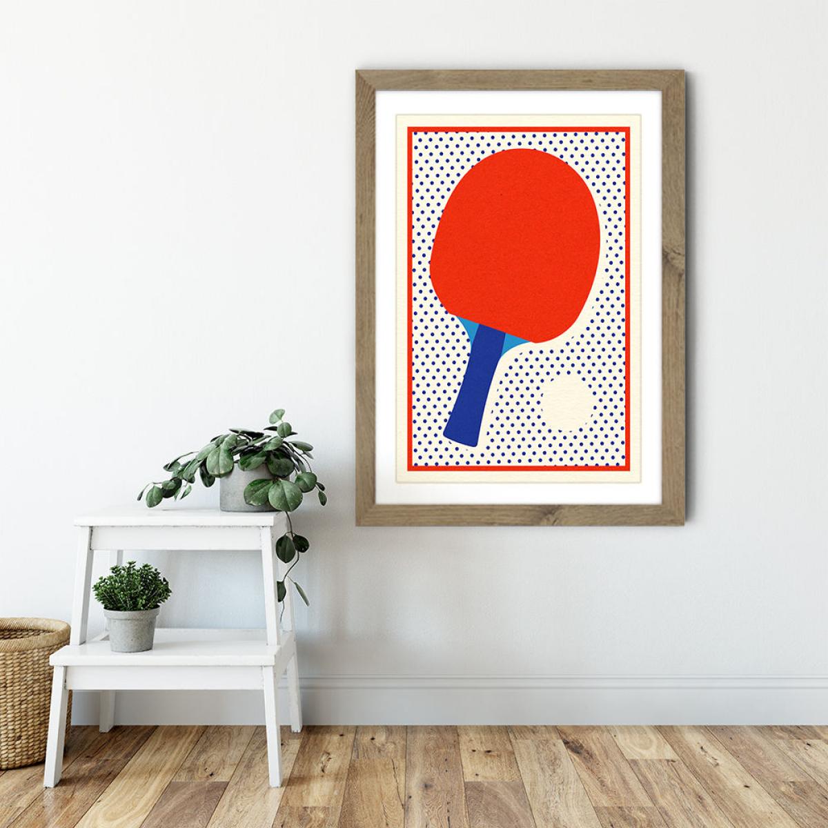 Ping Pong Dots Art Print Oak Frame – image 6