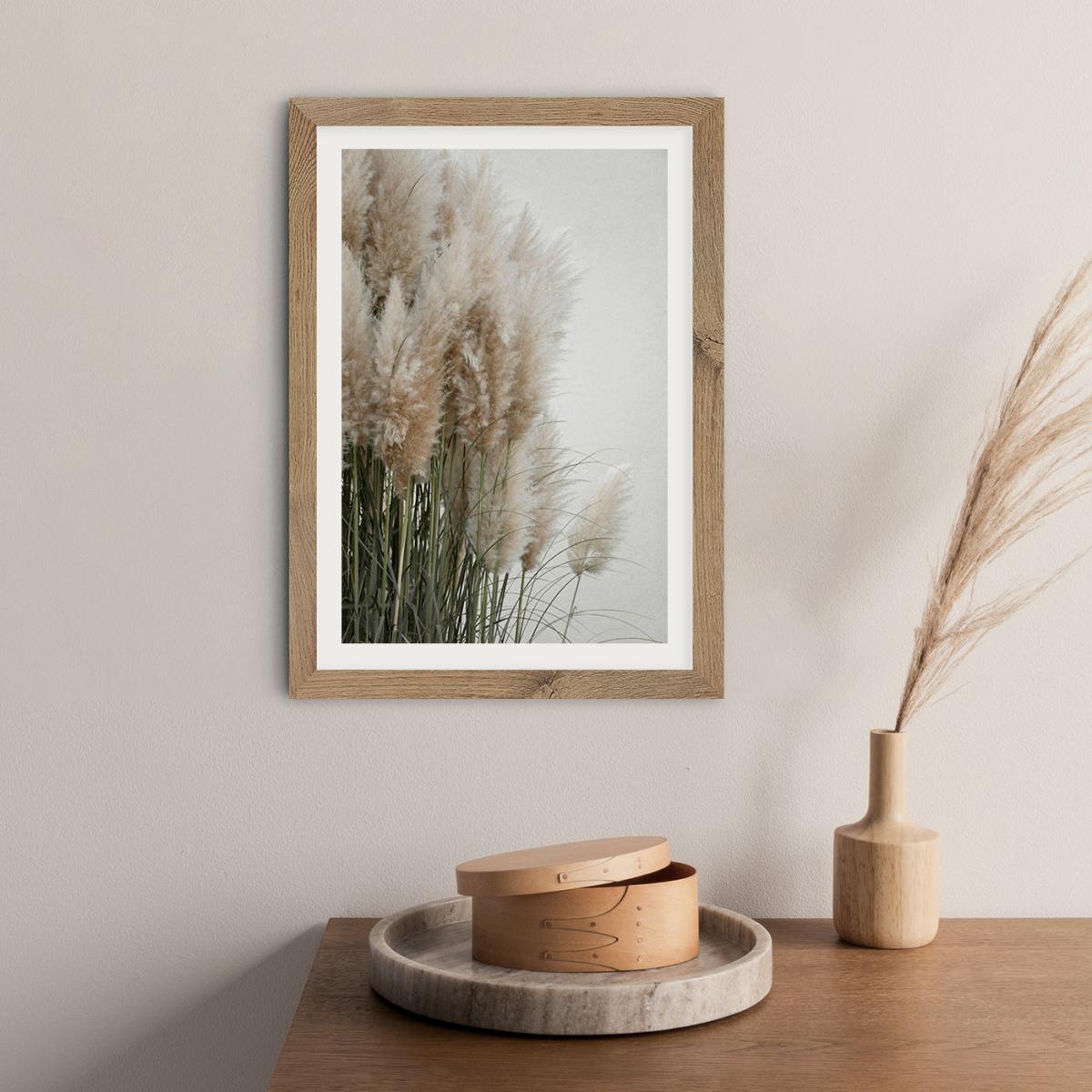 Pampas Grass Cloudy Heaven Art Print Oak Frame – image 11
