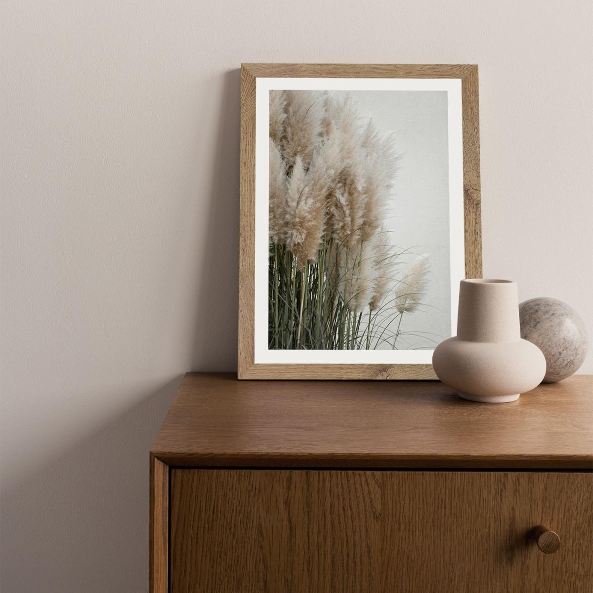 Pampas Grass Cloudy Heaven Art Print Oak Frame – image 6
