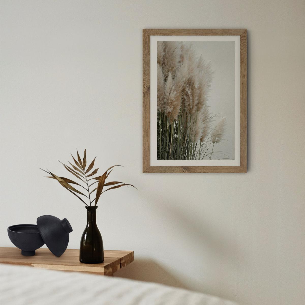 Pampas Grass Cloudy Heaven Art Print Oak Frame – image 8