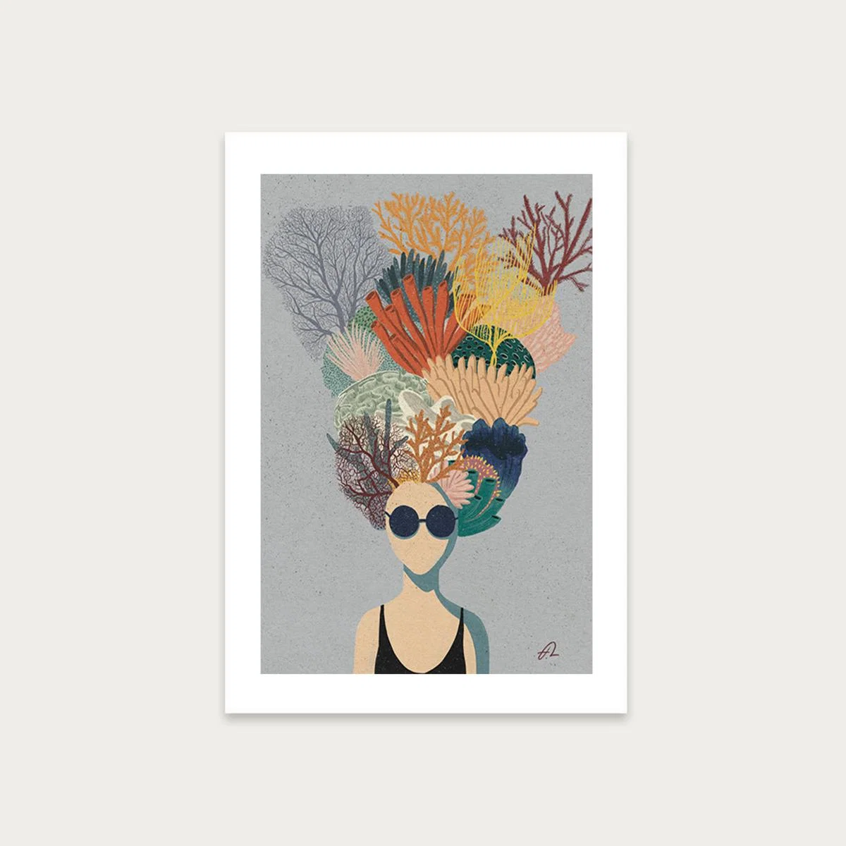 Coral Head Art Print Unframed