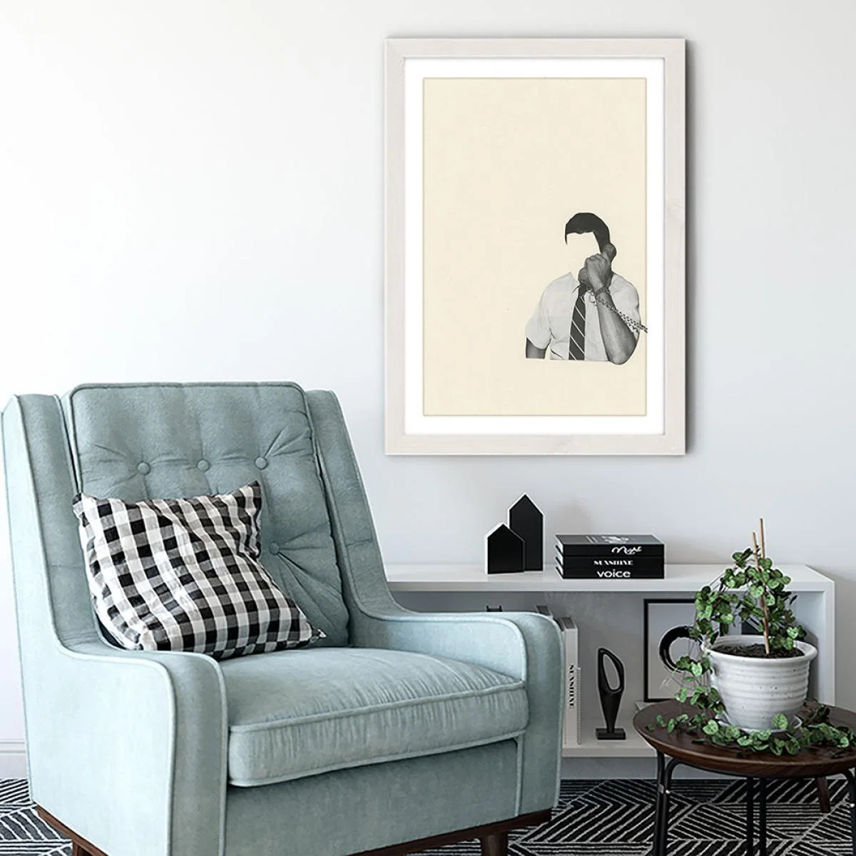 On Hold Art Print White Frame – image 4
