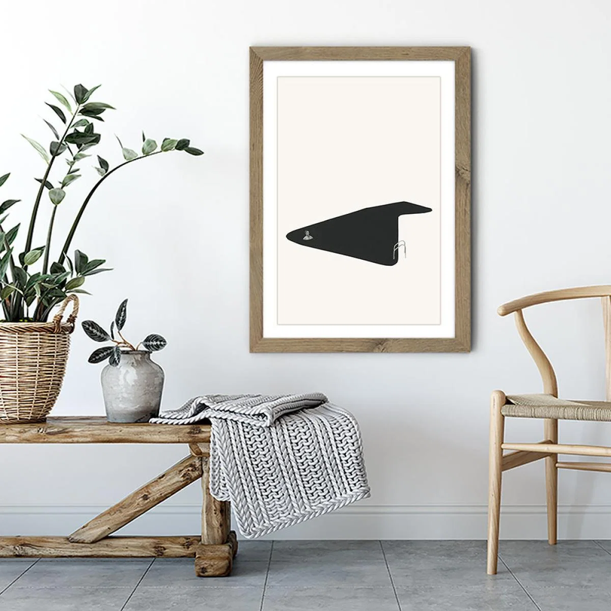 Deep End Art Print Oak Frame – image 4