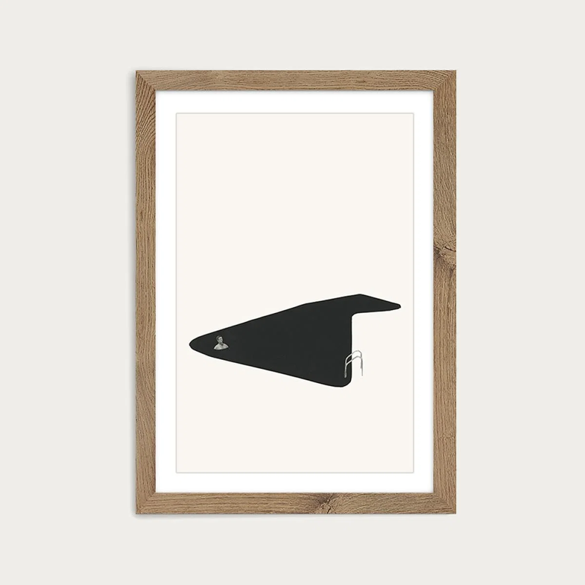 Deep End Art Print Oak Frame – image 1