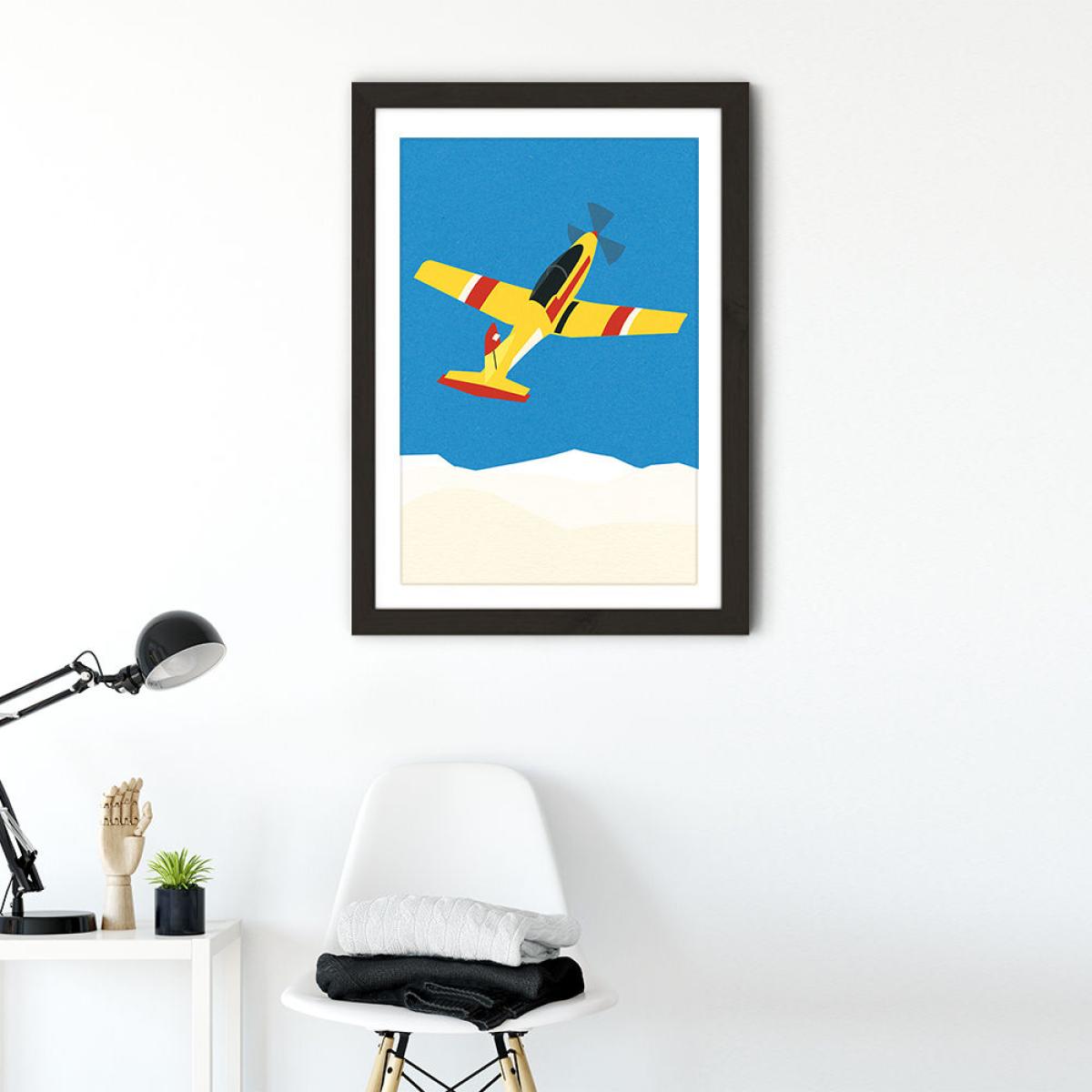 Aircraft Over The Clouds Art Print Black Frame – image 2