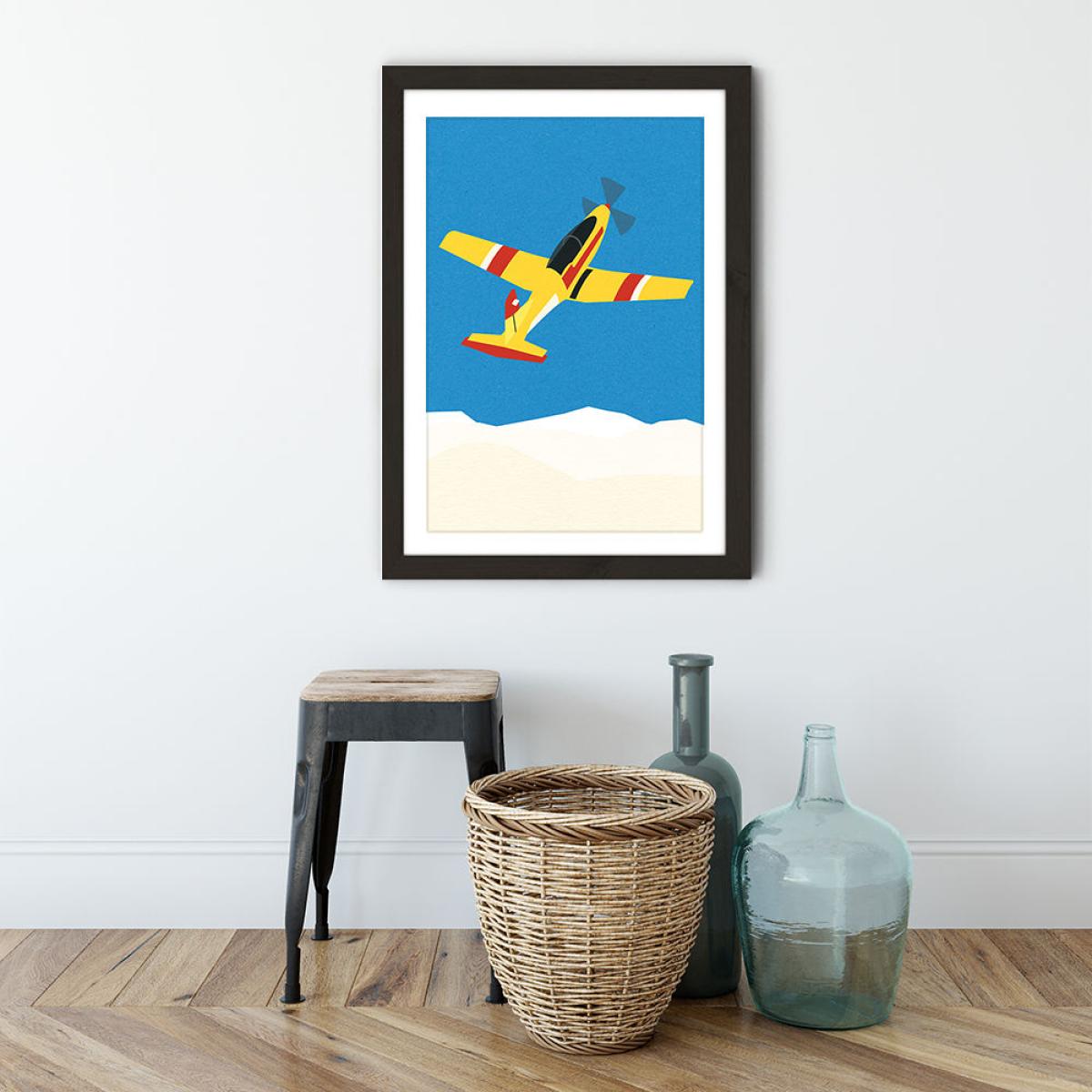Aircraft Over The Clouds Art Print Black Frame – image 3