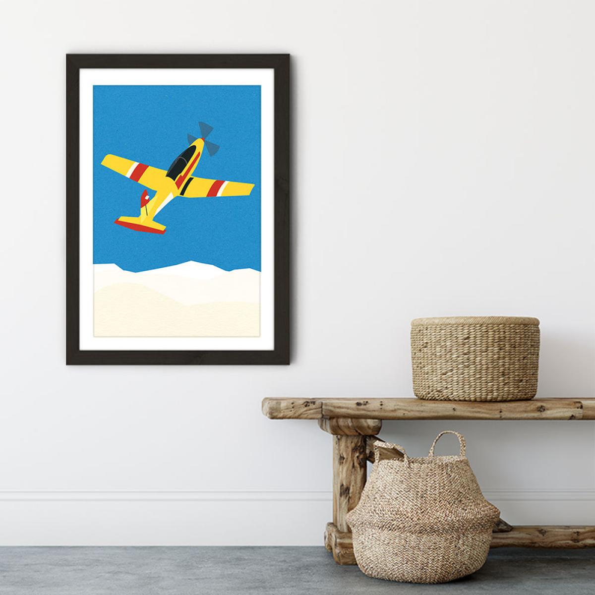 Aircraft Over The Clouds Art Print Black Frame – image 6