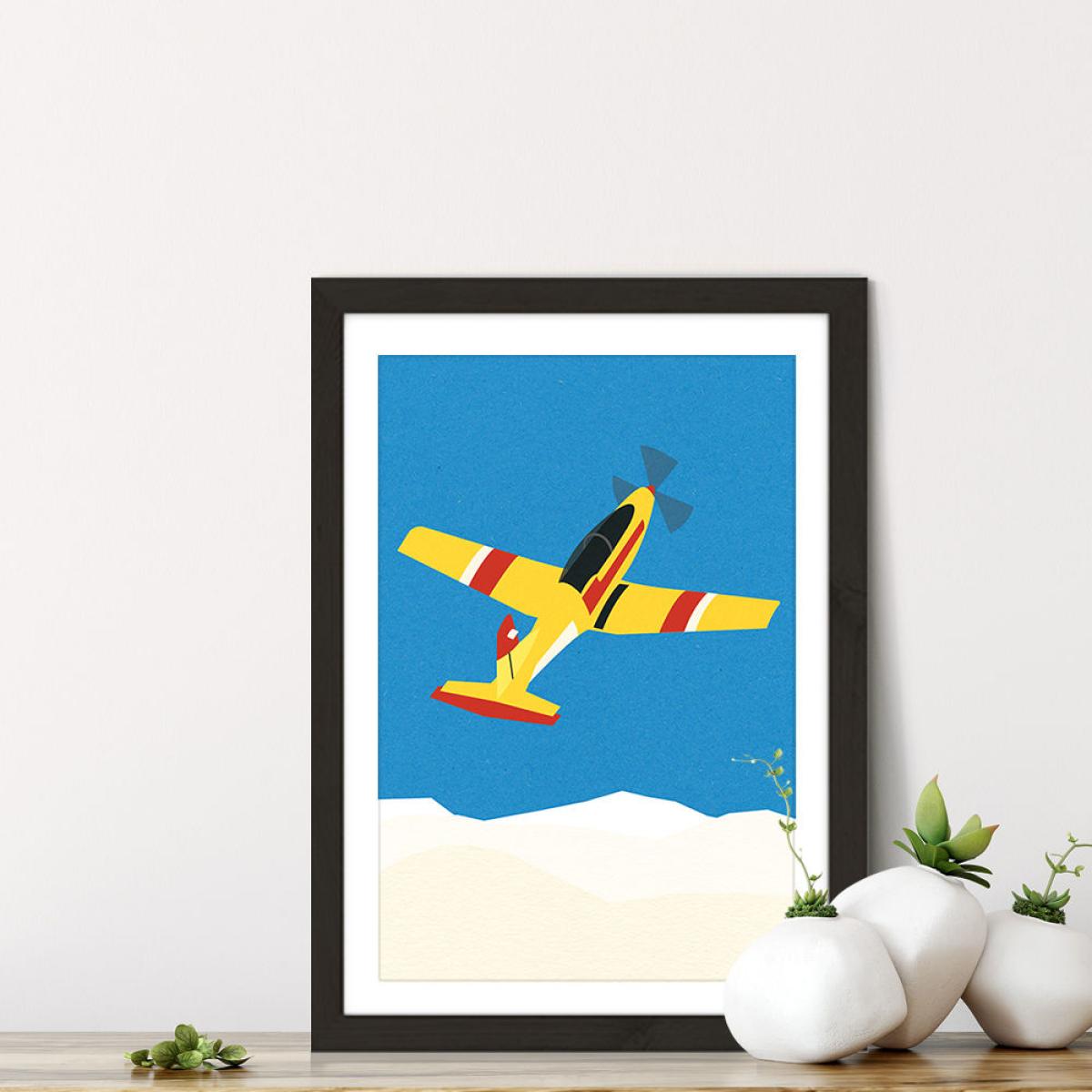 Aircraft Over The Clouds Art Print Black Frame – image 7