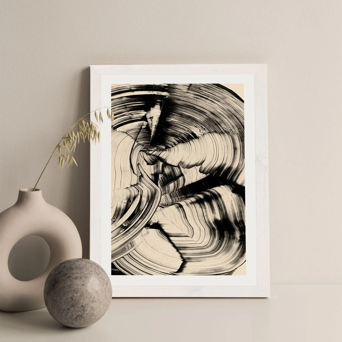 Swirl Art Print White Frame – image 2