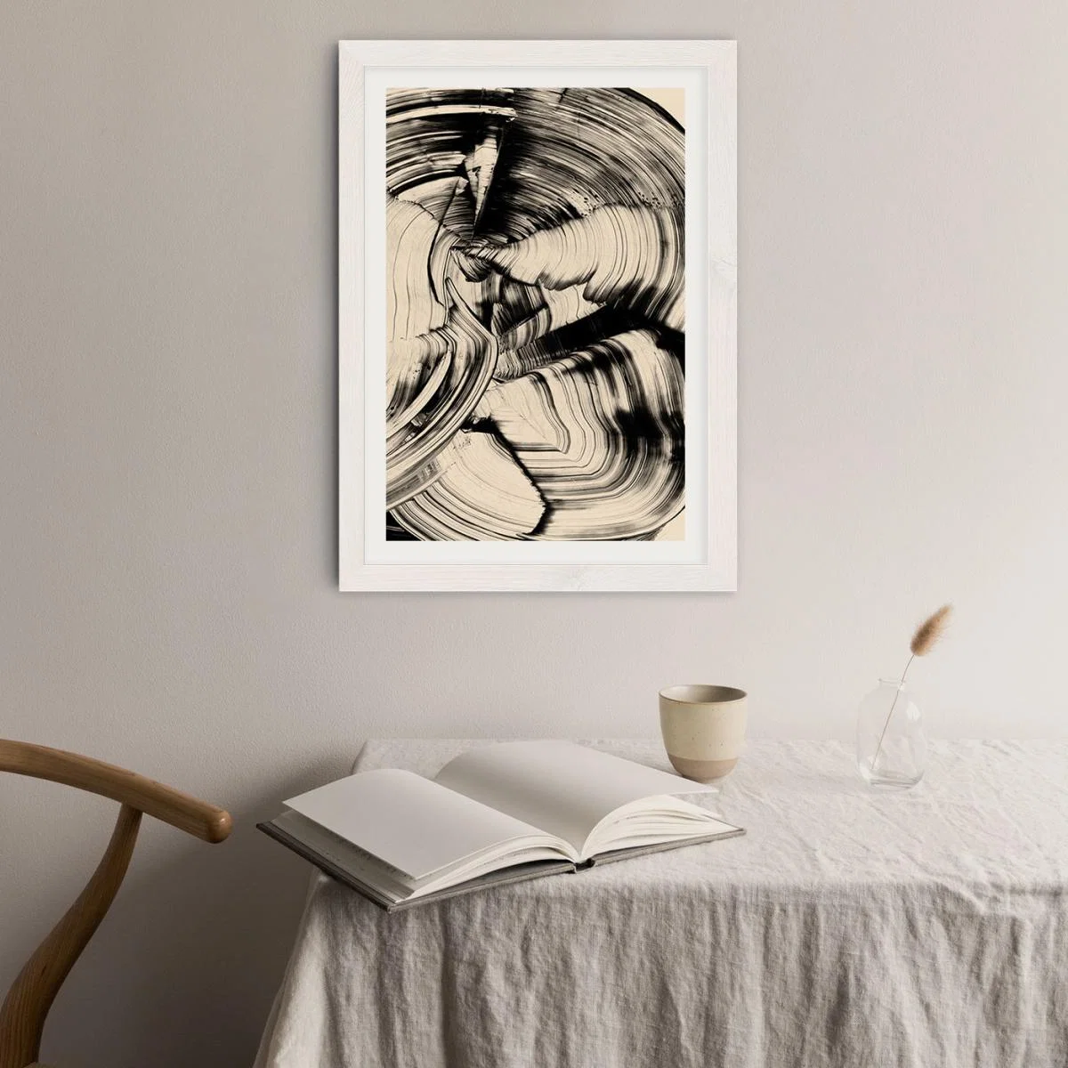 Swirl Art Print White Frame – image 3