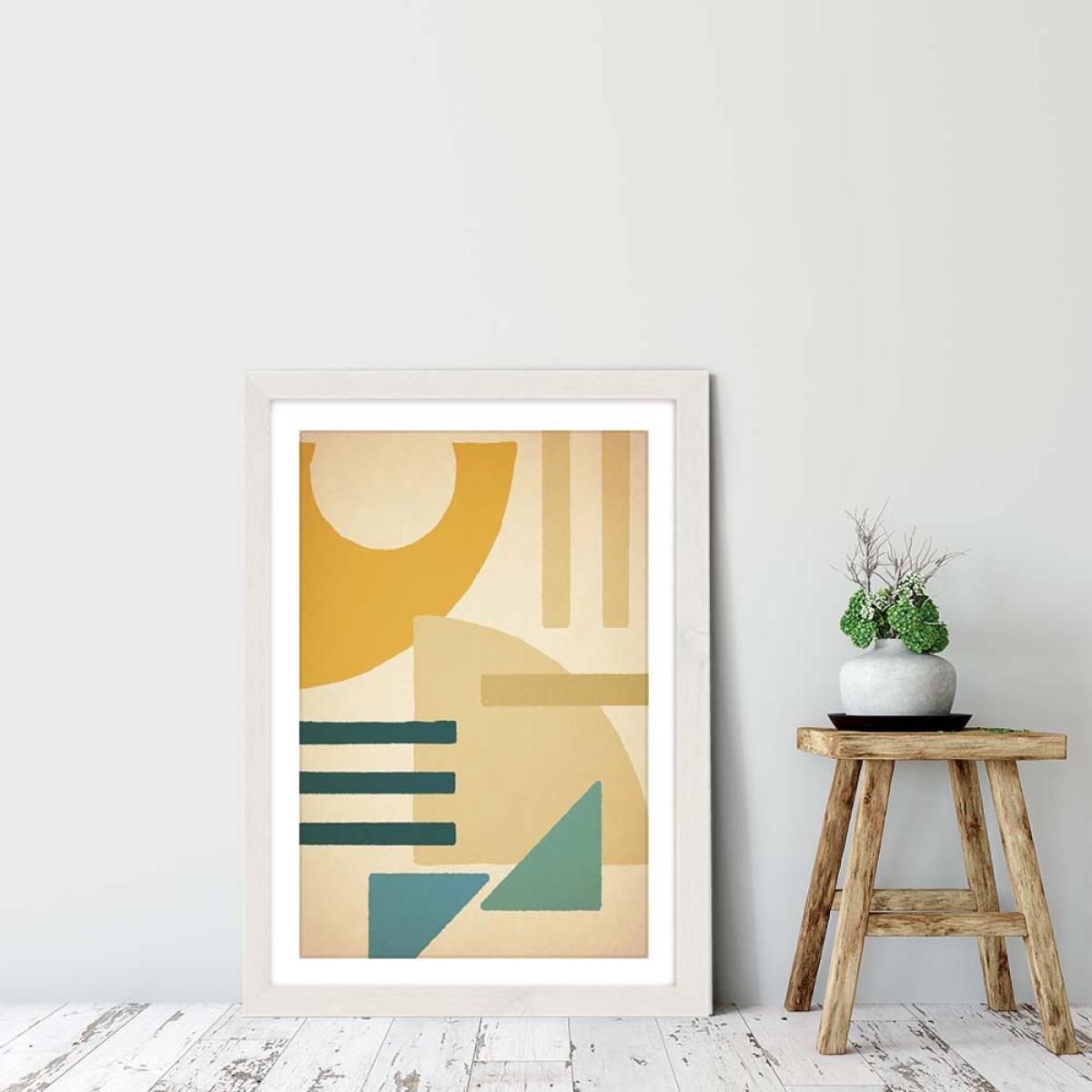 Floating Geometric Shapes No.1 Art Print White Frame – image 6