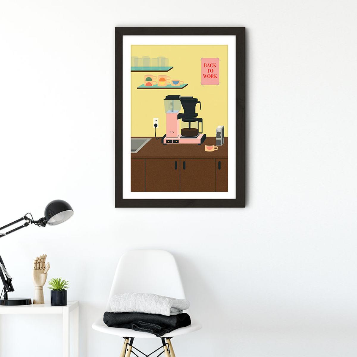 Back to Work Art Print Black Frame – image 2