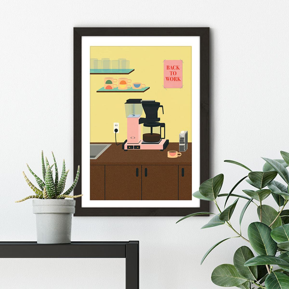 Back to Work Art Print Black Frame – image 3