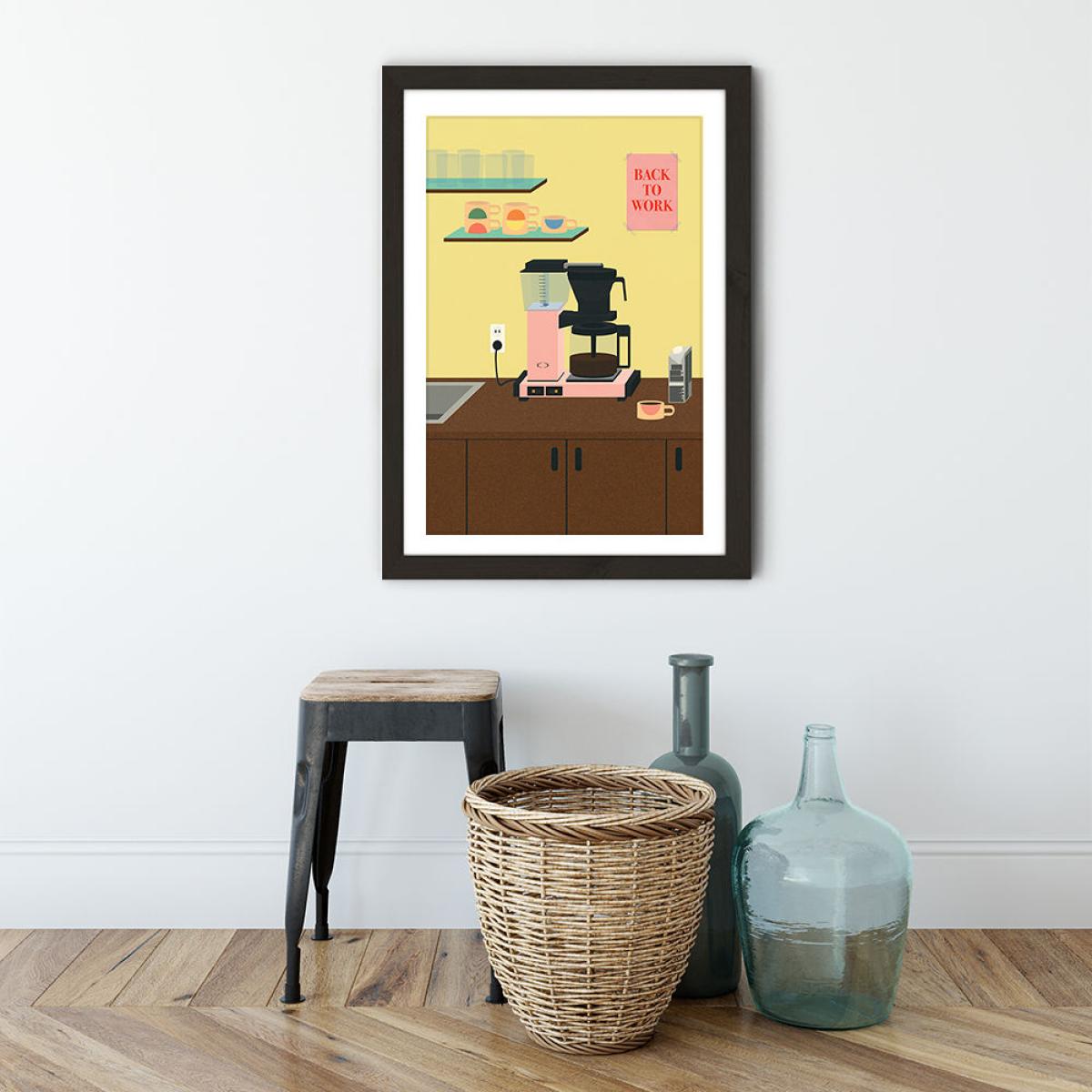 Back to Work Art Print Black Frame – image 4