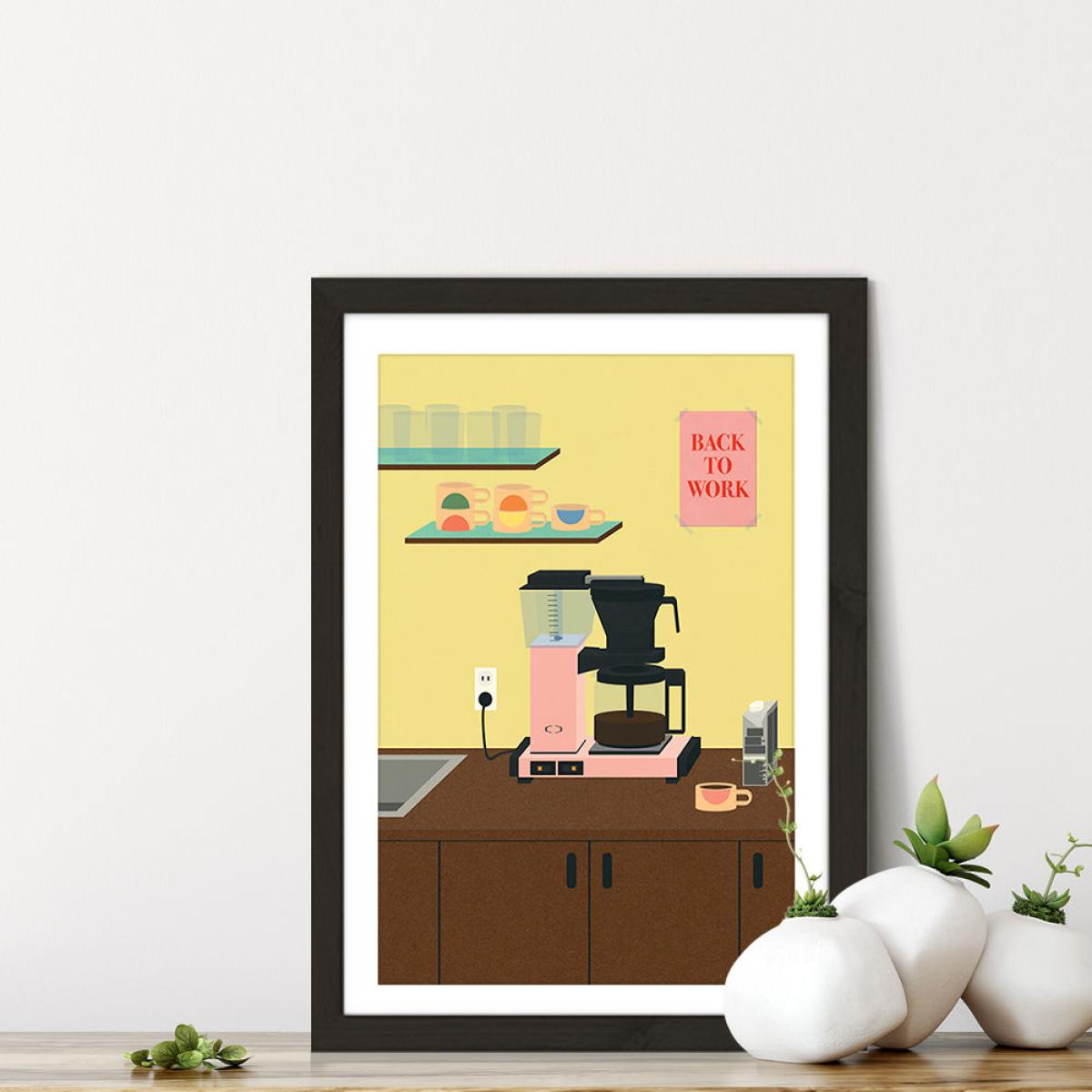 Back to Work Art Print Black Frame – image 6